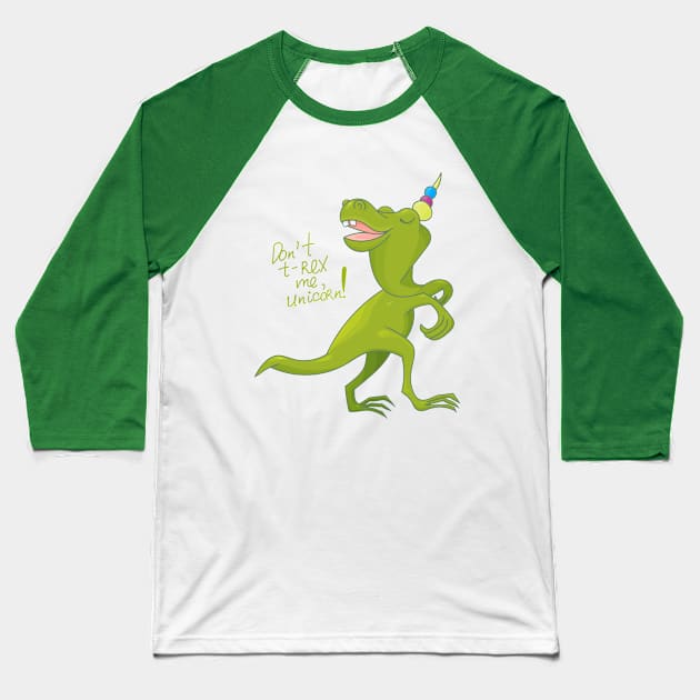 Dinosaur T.Rex Baseball T-Shirt by tatadonets